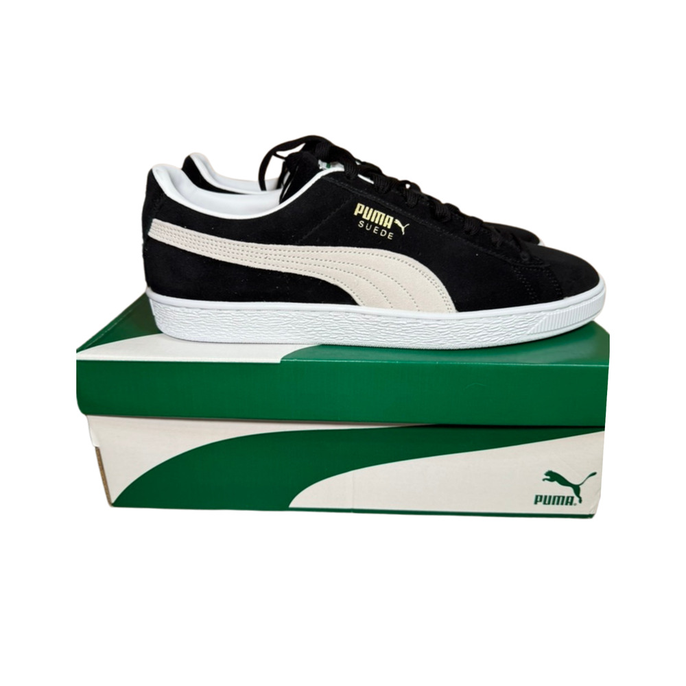 Puma Suede Black and White Athletic Shoes